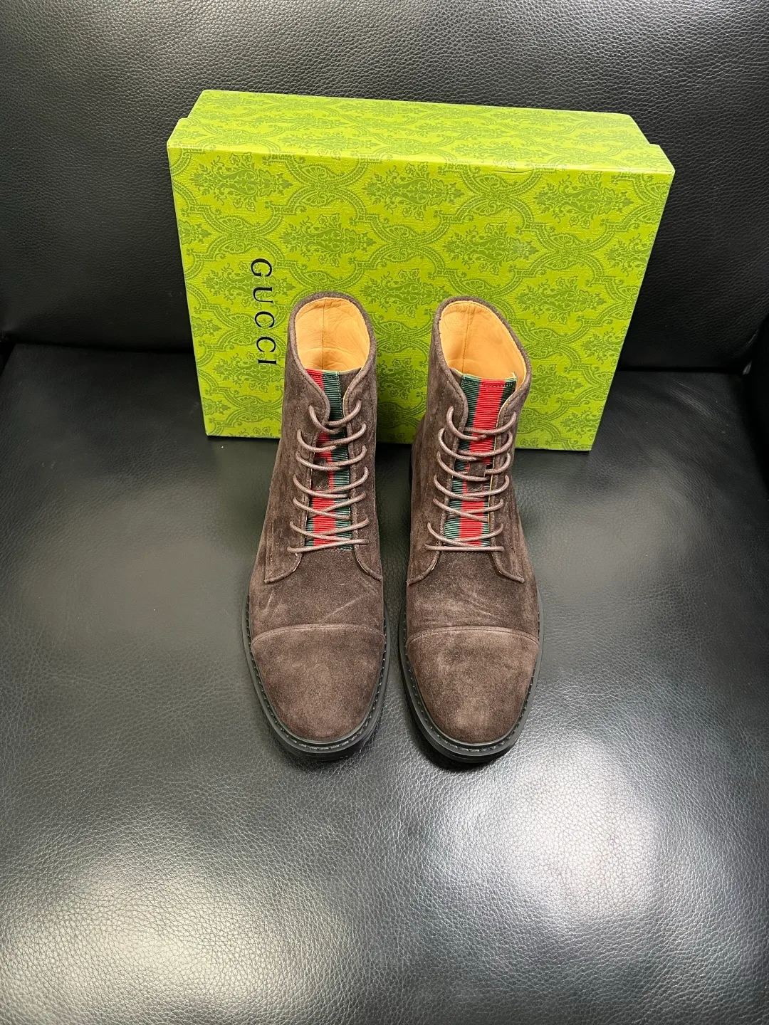 Men's shoes 💰900 Gucci High-quality top crafts Gucci Leather shoes and boots high-top series counter synchronization Original factory configuration, original cowhide imported from Italy, imported water-dyed cow lining, soles: original factory special supply original sole super comfortable, original factory and single goods High quality, welcome to compare and synchronization at the counter, code number 39-44 (customized 45)